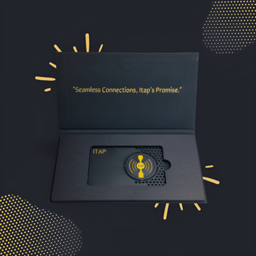Black NFC Metal Business Card by iTap - Smart Digital Profile "ITAP Premium Gold Business Card Front Side with the package" "alternative to subscription-based business cards" "luxury NFC business card for UK market" "high-end contactless business card with no subscription" "UK's best NFC-enabled business card provider" "one-time purchase NFC business card versus subscription cards" "top alternative to Tapitag, Mobilocard, and Evrycard in UK"