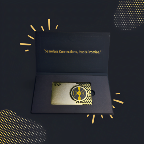 Gold NFC Metal Business Card by iTap - Smart Digital Profile "ITAP Premium Gold Business Card Front Side with the package" "alternative to subscription-based business cards" "luxury NFC business card for UK market" "high-end contactless business card with no subscription" "UK's best NFC-enabled business card provider" "one-time purchase NFC business card versus subscription cards" "top alternative to Tapitag, Mobilocard, and Evrycard in UK"